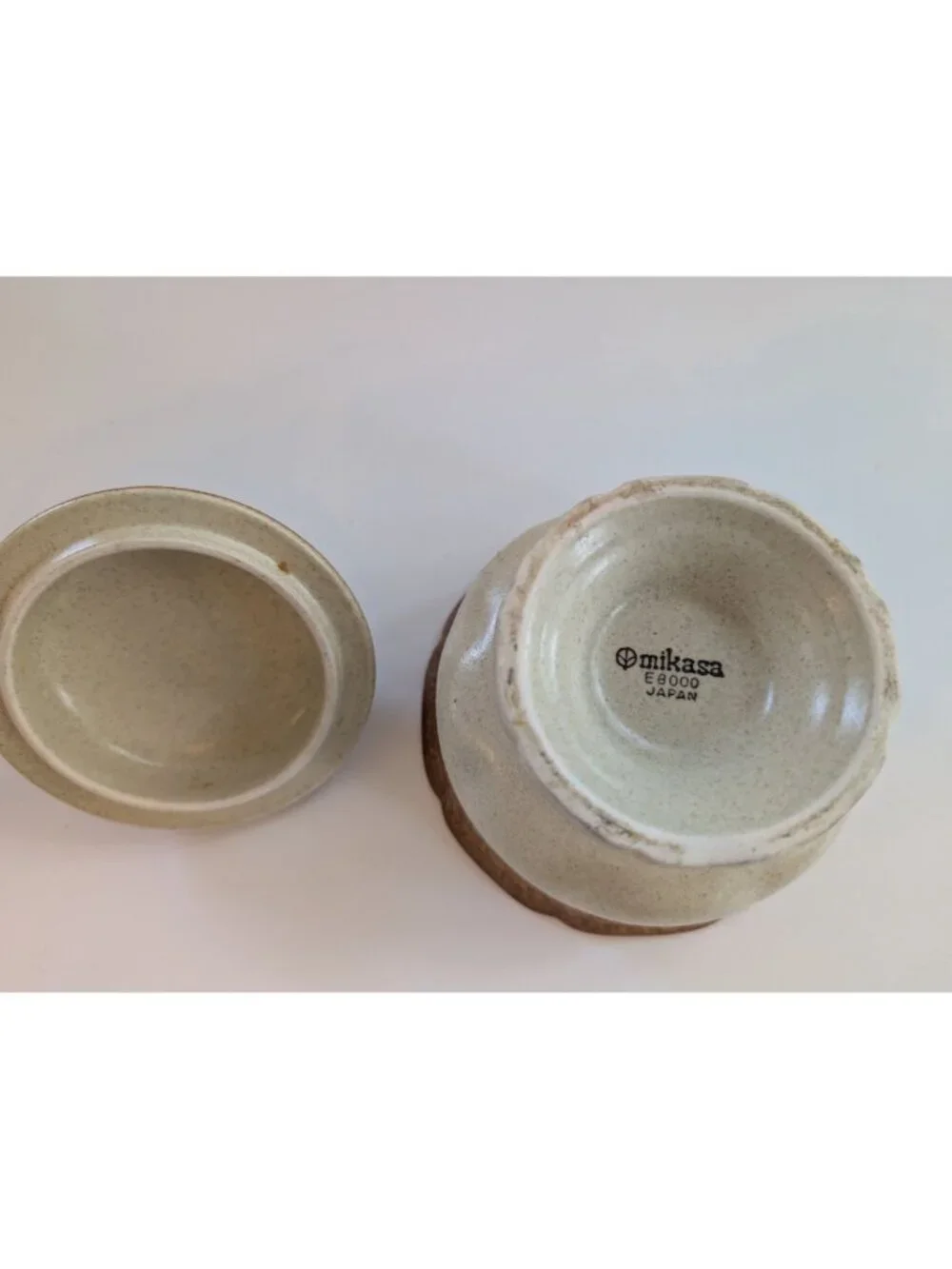 Vintage Mikasa Whole Wheat E8000 Stoneware Sugar & Creamer Set Coffee & Tea